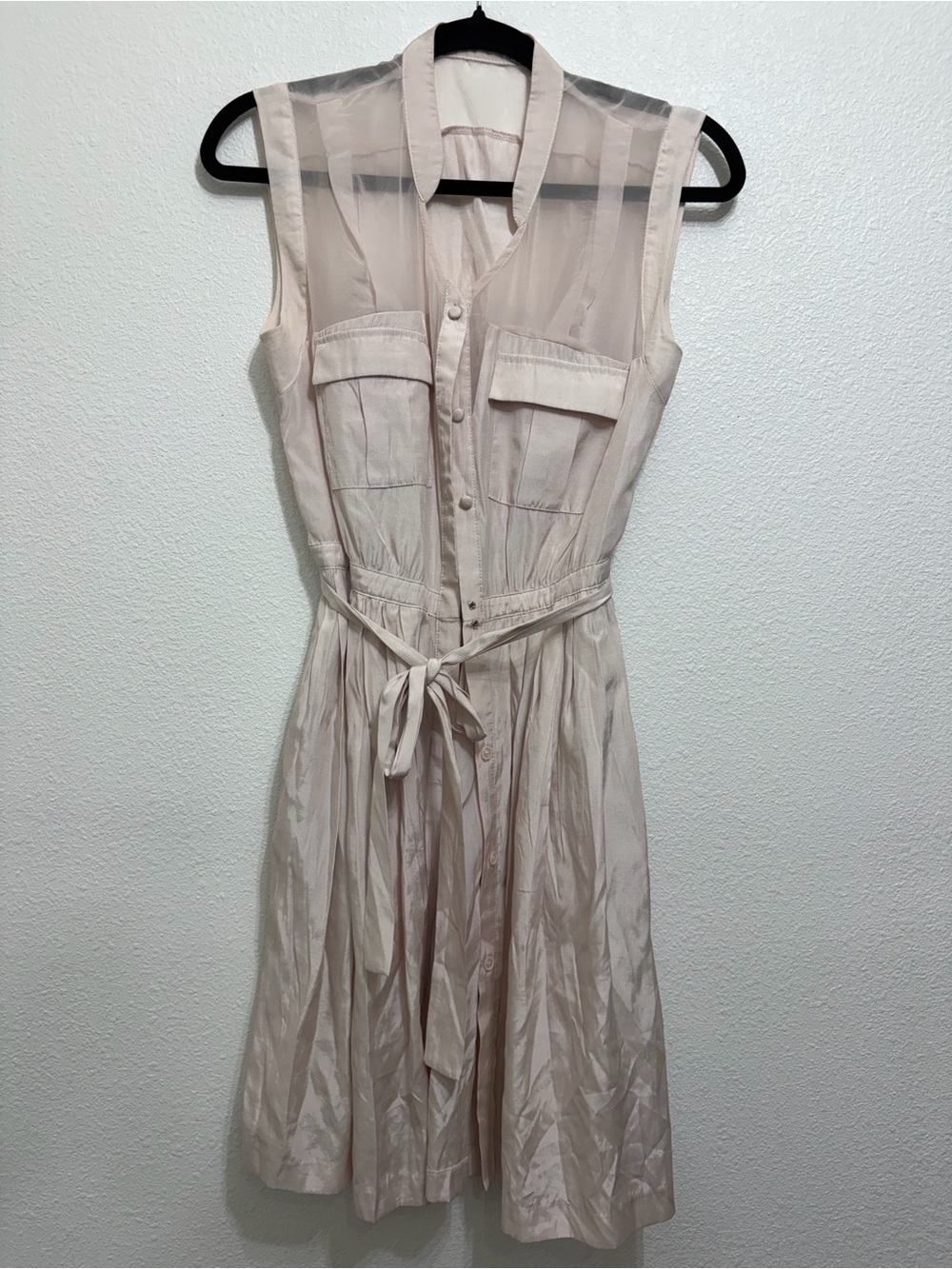 Anthropology Moulinette Soeurs Sleeveless Button-Front Dress in Quite Blush